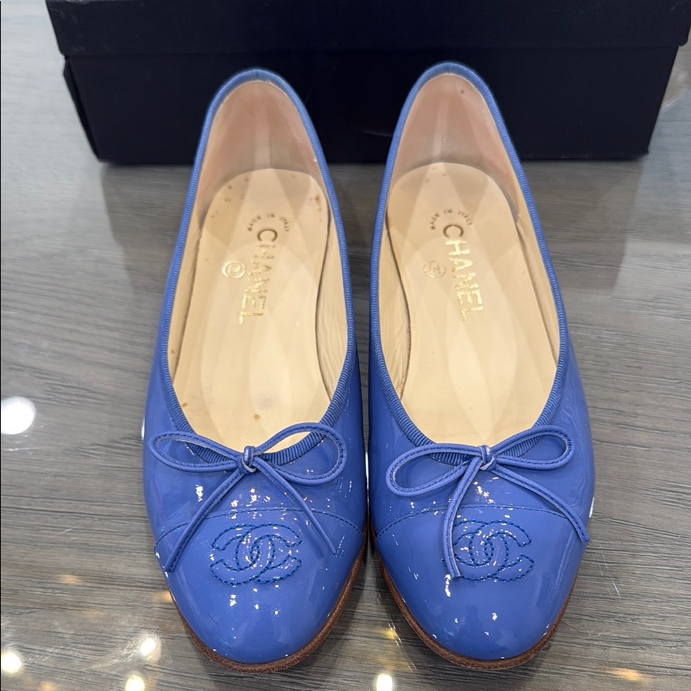 Chanel Patent Leather Ballerina Flats